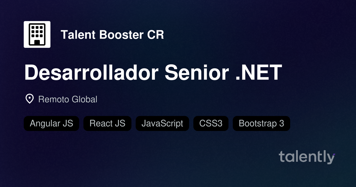 Desarrollador Senior .NET - trabajo remoto | Talently