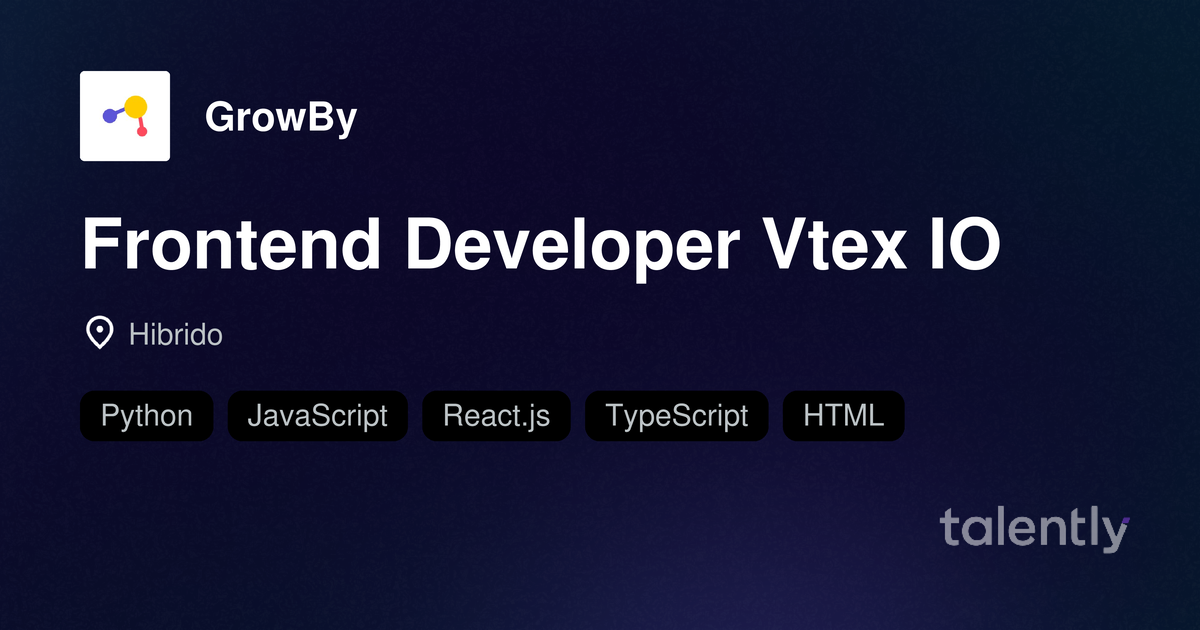 Desarrollador Frontend Vtex IO - trabajo hibrido en Lima, Perú | Talently